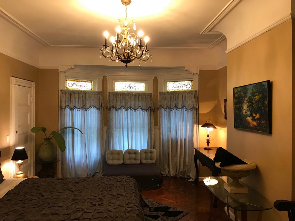 Bedroom with bay window