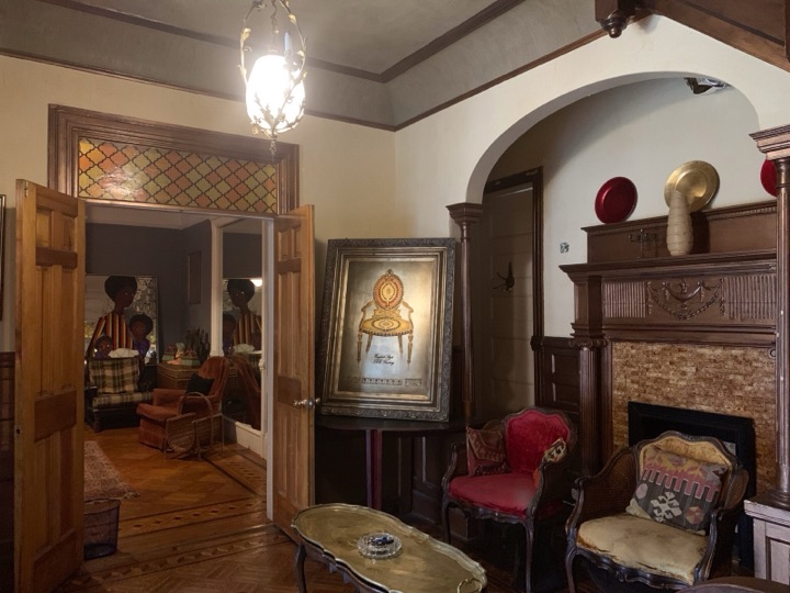 Parlor fireplace doors