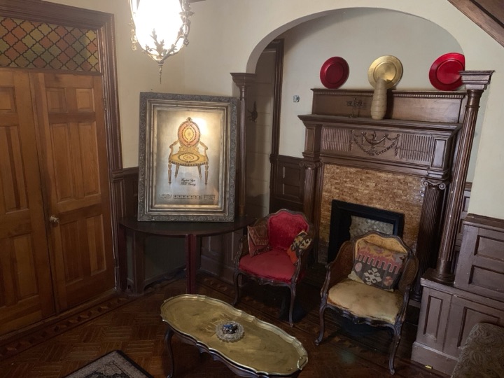 Parlor fireplace wide