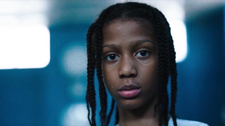 Braids portrait blue