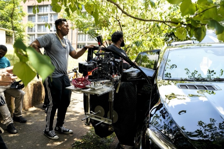 Behind the scenes: car shoot camera cart