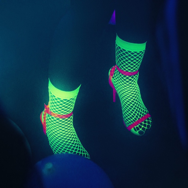 Neon fishnet socks