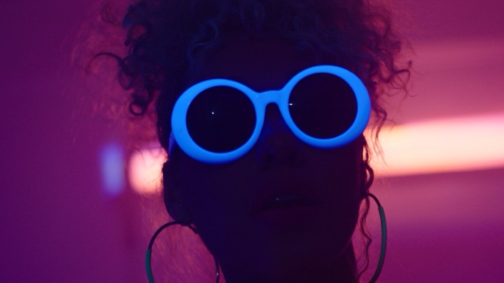Neon glasses purple
