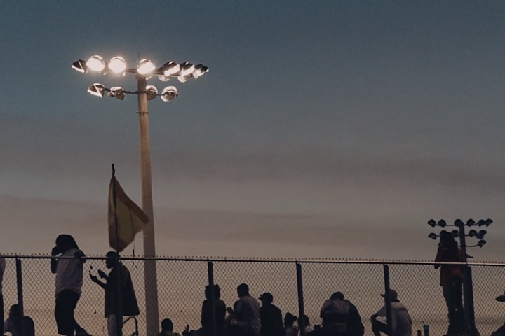 Stadium lights dusk