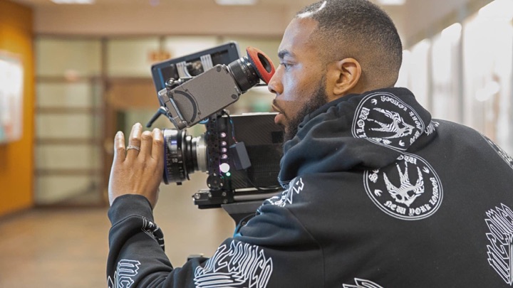 Vintage camera operator