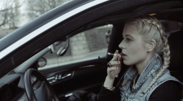 Woman car cigarette